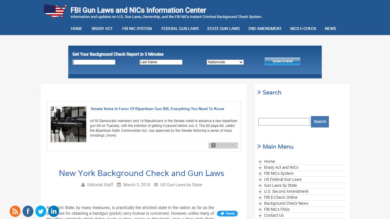 New York Background Check and Gun Laws - FBI Gun Laws and NICs ...